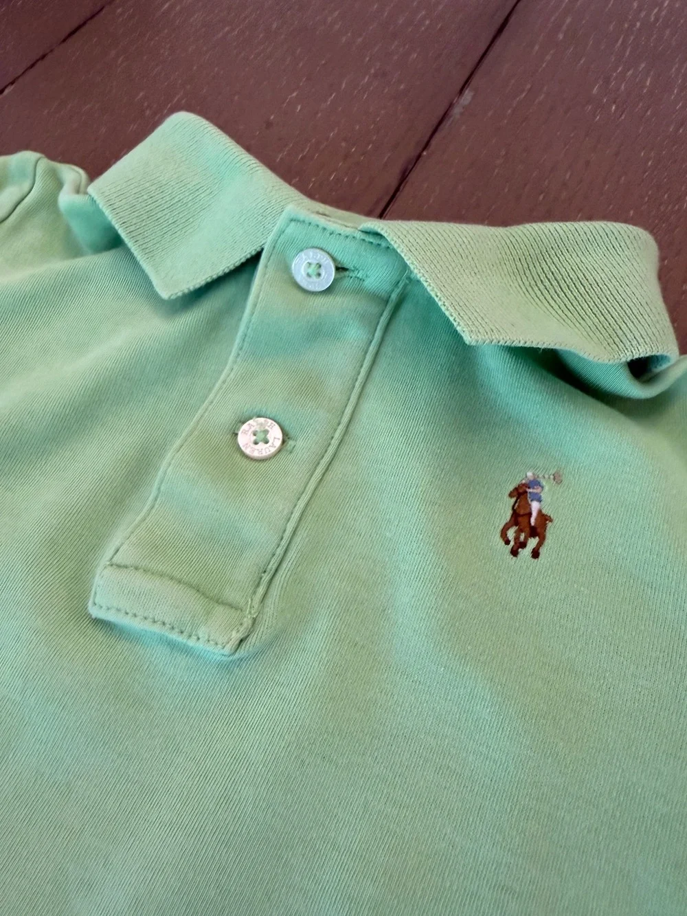 Ralph Lauren Baby Boys Preppy Mint Green Soft Cotton Polo Shirt • Size 12M